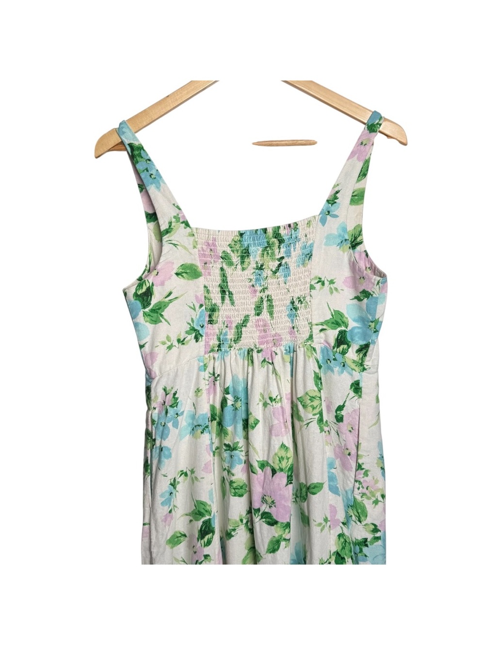 Old Navy Linen Blend Fit N Flare Midi Dress Size Medium Sleeveless Modern Hour - Picture 14 of 16